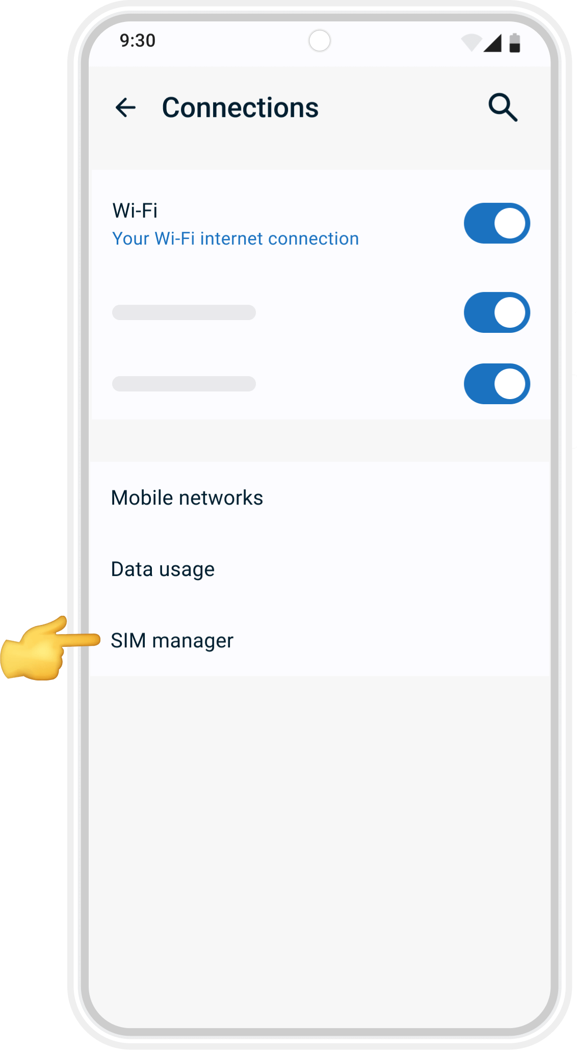 Abre el Administrador de SIM